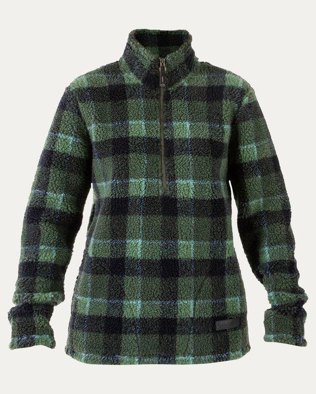 Plaid sherpa pullover discount women's